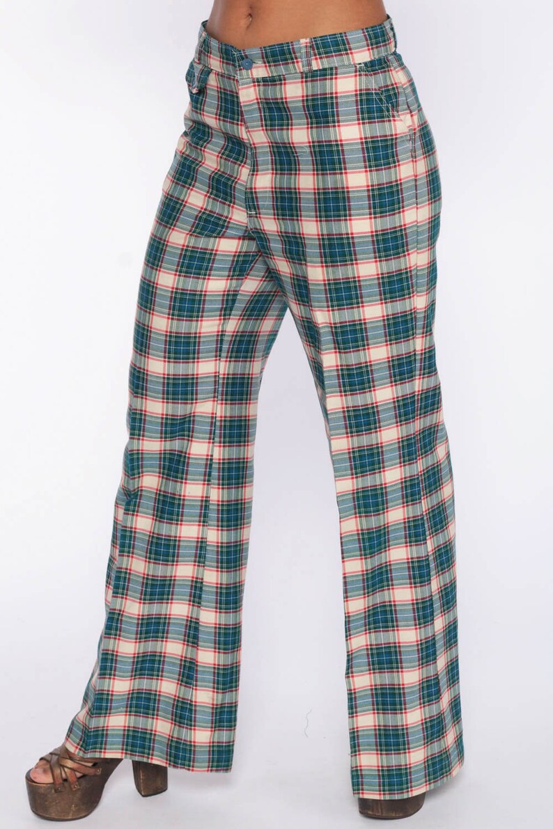 flare plaid pants