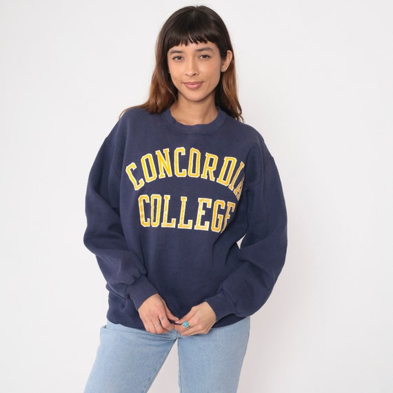 Concordia College Sweatshirt 90s Moorhead, Minnesota University Sports Navy Blue 1990s Sportswear Vintage Jansport Extra Large xl