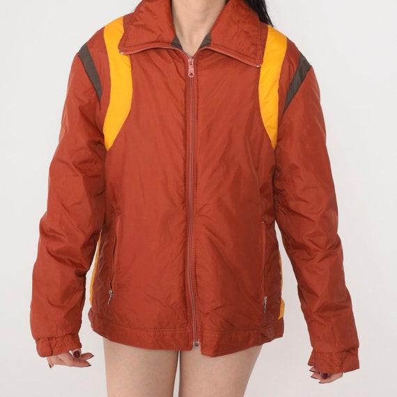 Reversible Ski Jacket 70s Puffer Jacket Rust Brow… - image 8