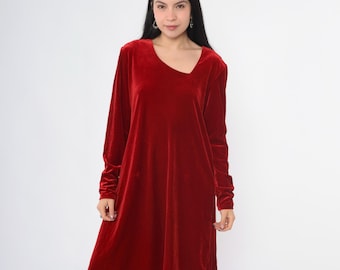 red velvet shift dress Right On Time Velvet Shift Dress In Red Curves