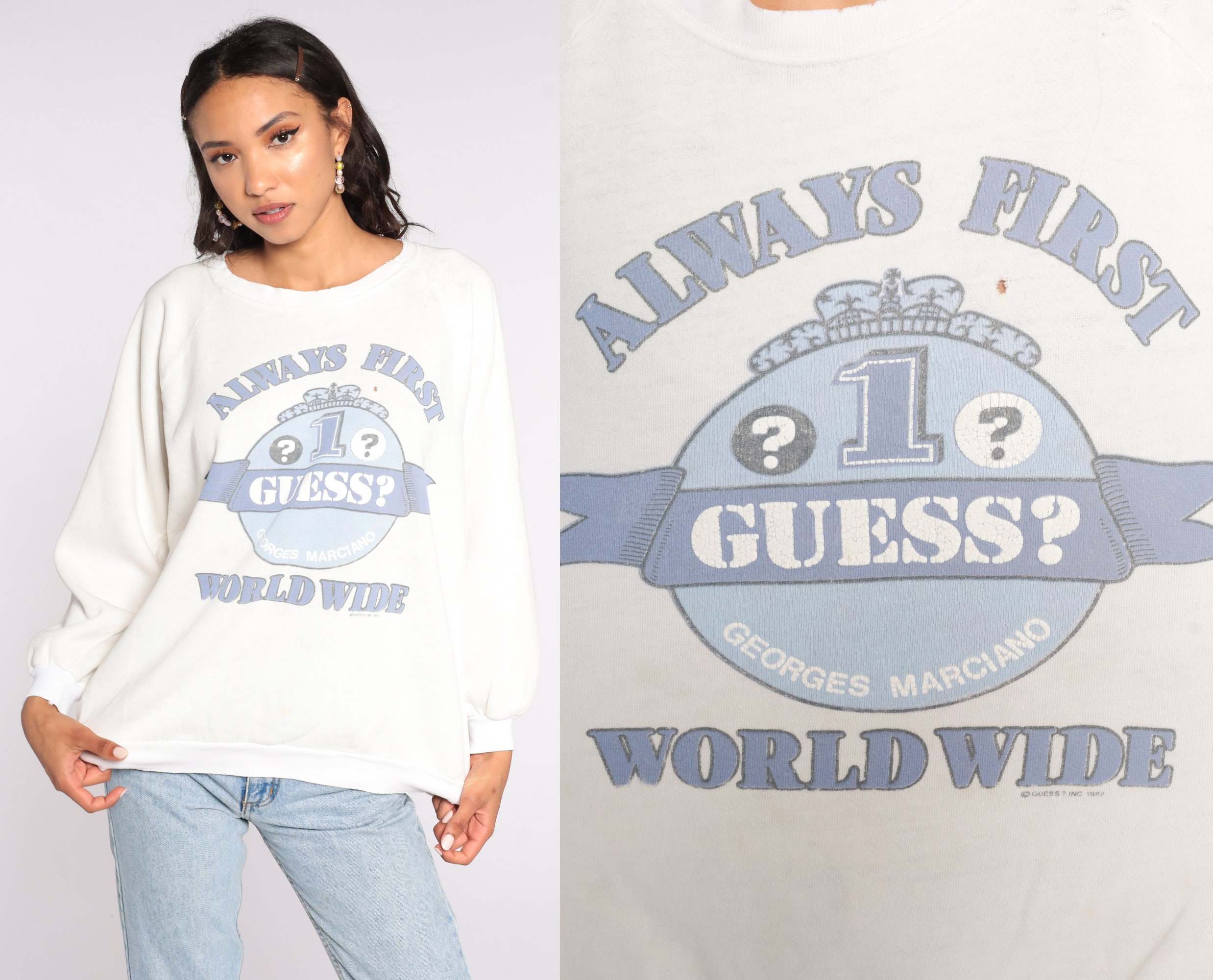 GUESS Sweatshirt 90s Georges Marciano Sweater Slouchy Guess - Etsy
