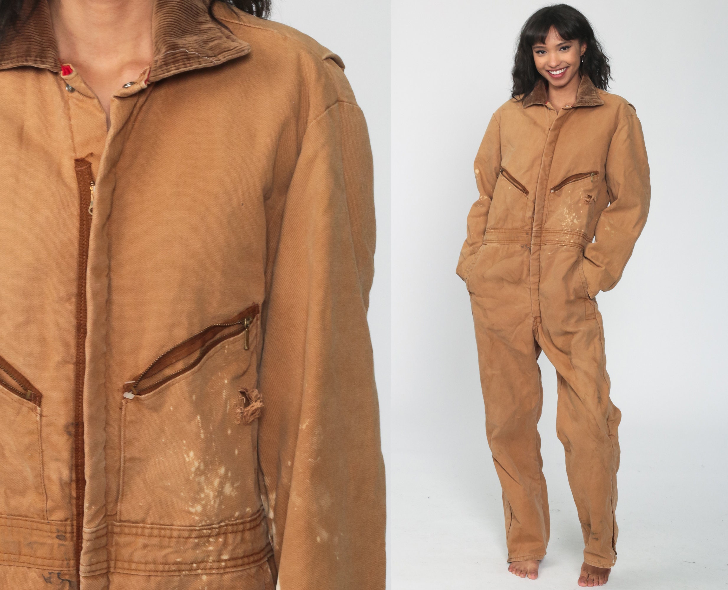 tan work jumpsuit