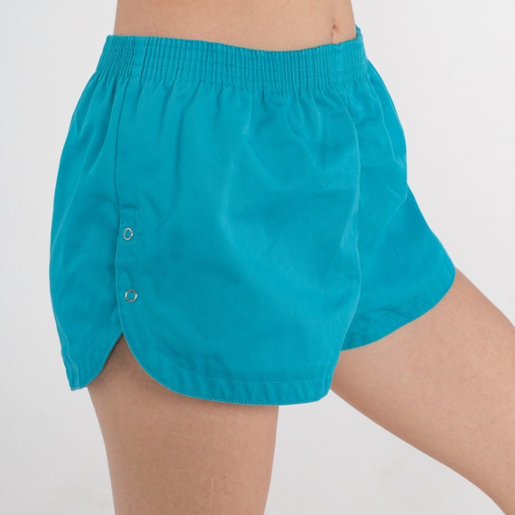 80s Shorts Turquoise Shorts Blue Summer Jogging S… - image 5