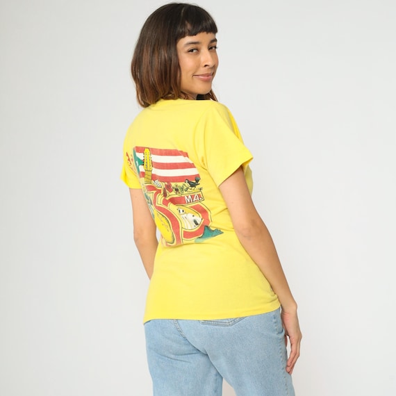 Vintage 90s Puerto Rico Shirt Feria Nacional de Artesanías Yellow Short Sleeve Graphic Tee Barranquitas Festival 1990s Single Stitch Small S