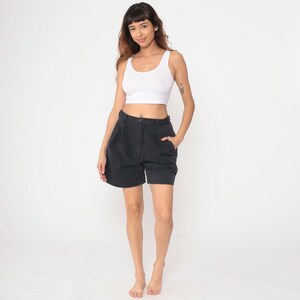 Black Shorts 90s Trouser Shorts High Waisted Rise Preppy Retro Minimalist Simple Bottoms Plain Mom Vintage 1990s Gap Medium m 30 13/14