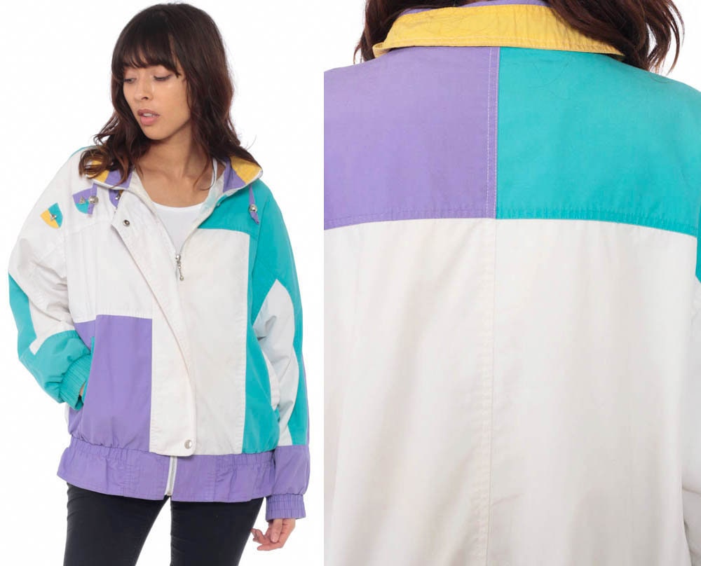 Color Block Windbreaker Jacket 80s 