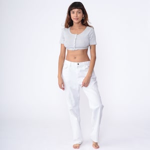 Dickies White Jeans Y2K Denim Painter Workwear Pants High Waisted Rise Straight Leg Jeans Retro Work Pants Vintage 00s Men&#39;s Large 36 x 34