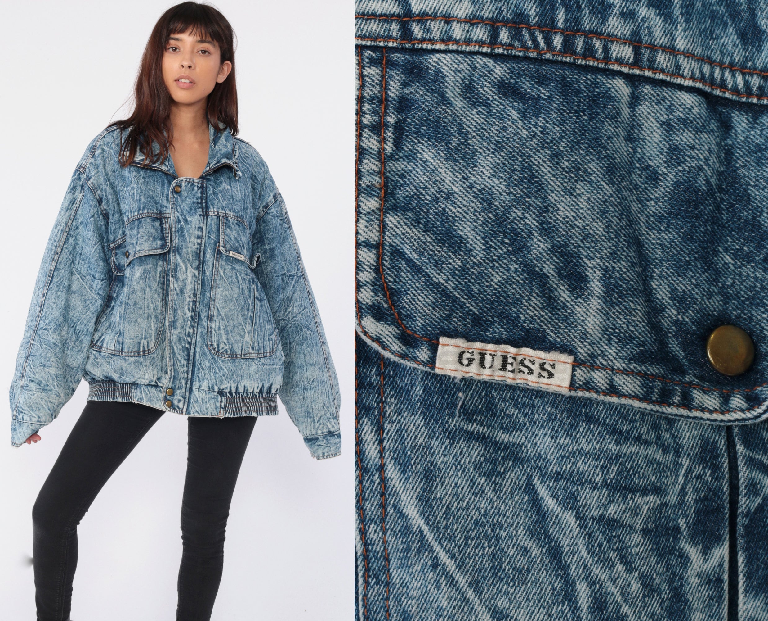 80s guess jean jacket