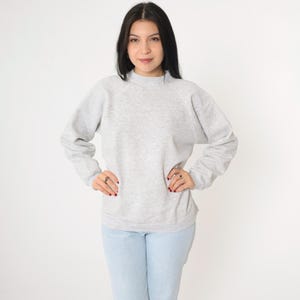 Vintage des années 90 gris Hanes sweat XL manches raglan uni ample à col ras du cou pull basique uni unie chemise vierge des années 1990 très grande