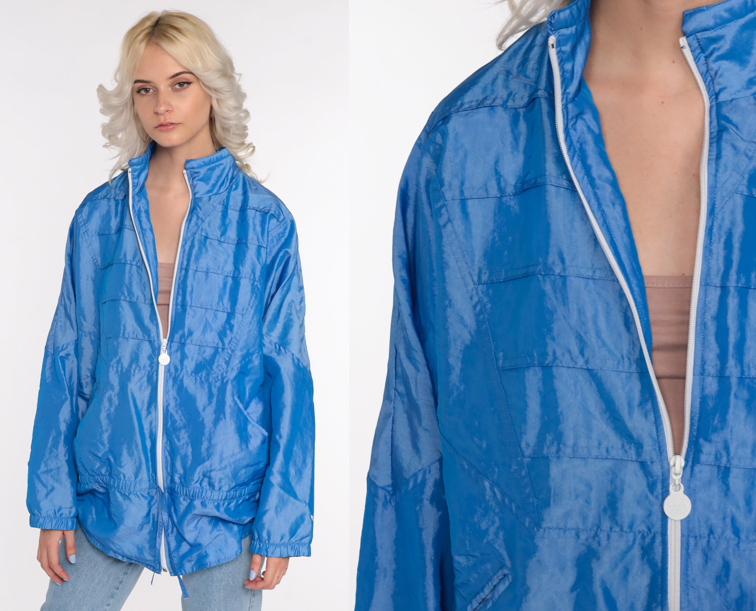 Blue Windbreaker Jacket Zip Up Jacket 