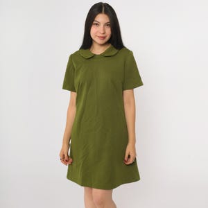 green short sleeve mini dress Green Ayla Short Puff Sleeve Organic Cotton Mini Dress