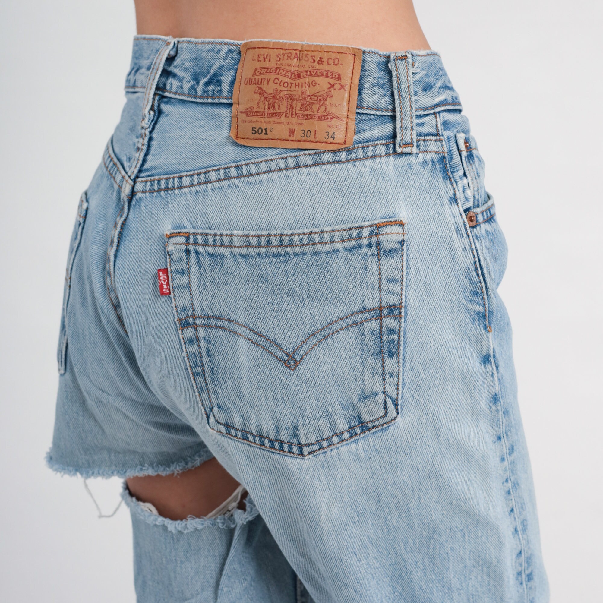 Ripped Levis Jeans Y2K Levi 501 Butt Rip Mid Rise Waist Jeans - Etsy Sweden