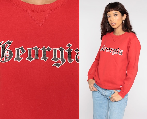 University Of Georgia Sweatshirt 80s Russell Sweatshirt Red College Graphic Sweatshirt 1980s Extra Small xs