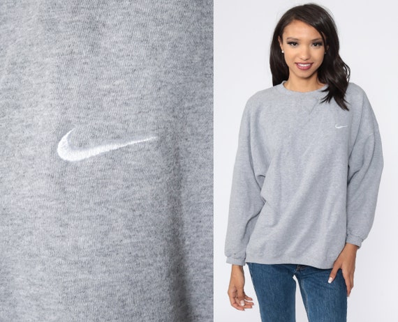 Nike Sweatshirt 90s Grey Sports Shirt Nike Swoosh… - image 1