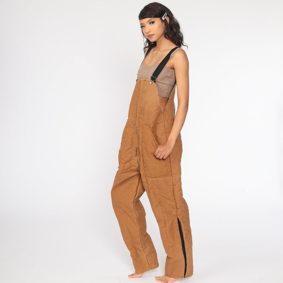 INSULATED Overalls Highland Mills Coveralls Workwear Brown Baggy Bib Pants Work Wear Long Cargo Vintage Dungarees Extra Large xl