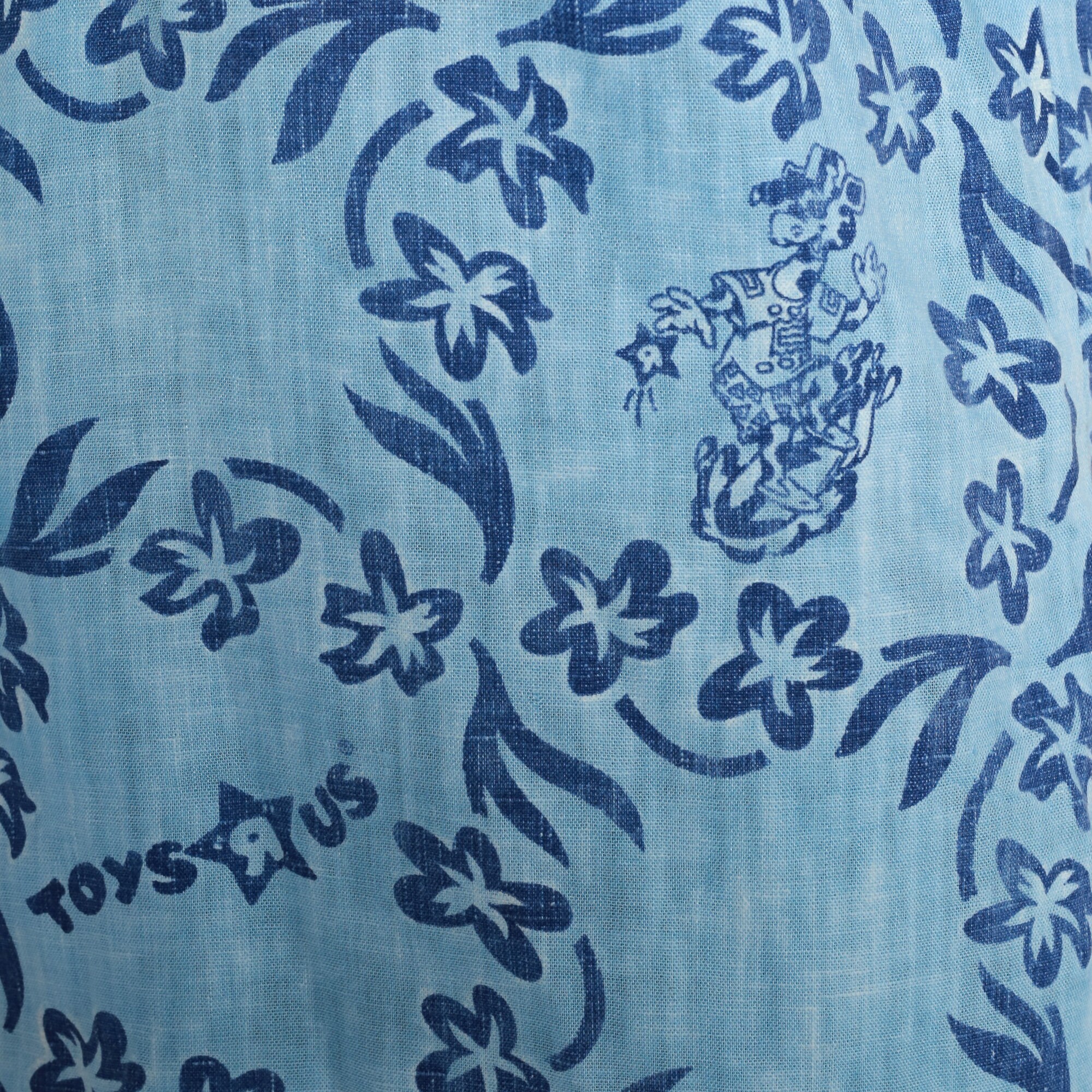 Vintage Toys R Us Shirt Tropical Floral Shirt 70s Blue Polo Etsy