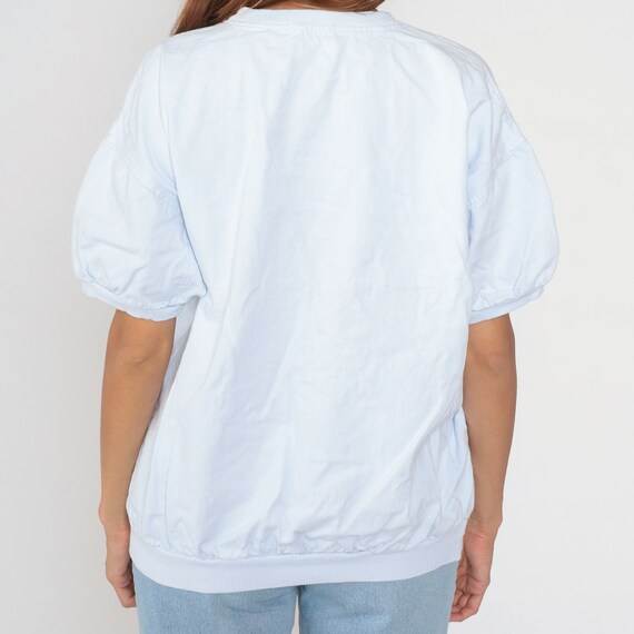 Slouchy White Shirt 90s Club Des Sportifs T-shirt Short Sleeve Banded Hem Top Logo Tee Chest Pocket Retro Casual Basic Vintage 1990s Large L View 5