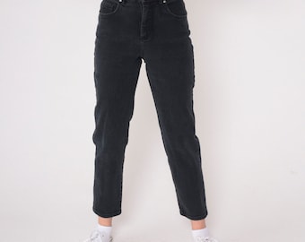 Gloria Vanderbilt Skinny Jeans - Pantalones vaqueros negros ajustados hasta los tobillos de los años 90 Pantalones vaqueros de cintura alta de los años 90 Vaqueros elásticos vintage ajustados Talla pequeña s