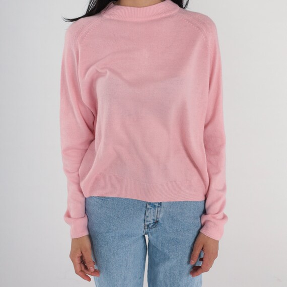 Baby Pink Sweater 00s Knit Pullover Sweater Ragla… - image 6