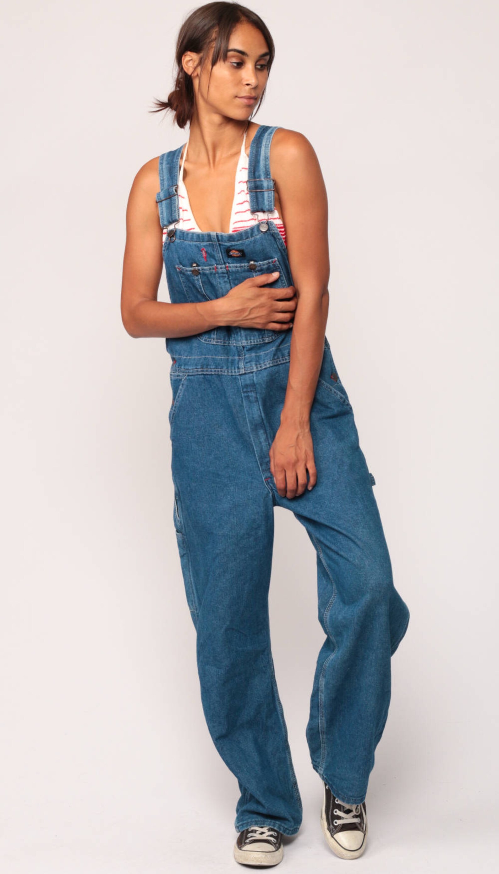 Dickies Overalls Denim Bib Overalls Baggy Dungarees Long Jean Etsy