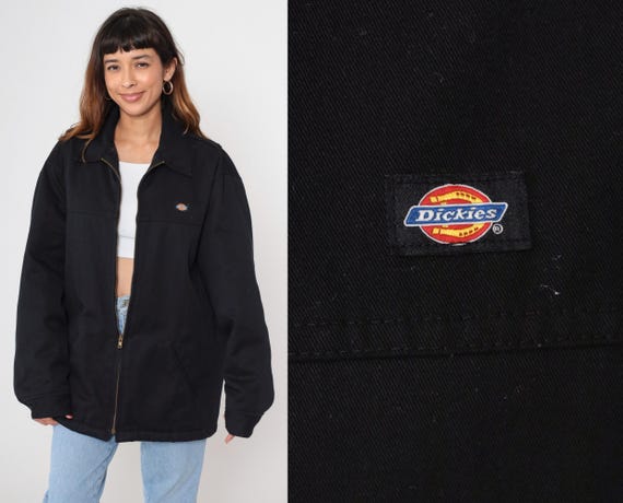 Dickies Jacket Black 90s Zip up Jacket Workwear 90s Streetwear