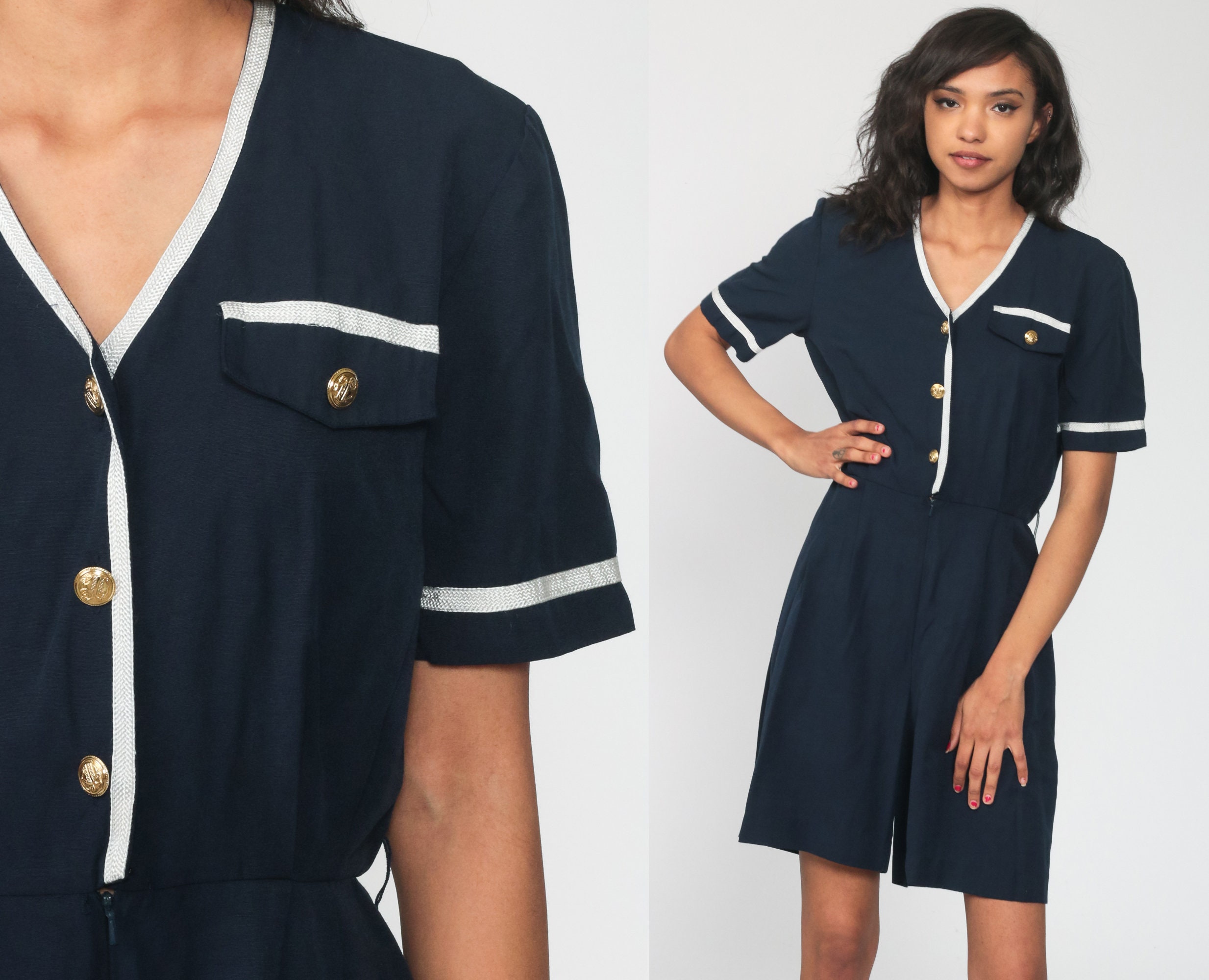 navy blue romper outfit