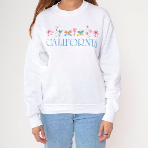 90s California Sweatshirt Floral Butterfly Graphi… - image 7
