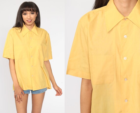 Camisa amarilla manga corta hotsell