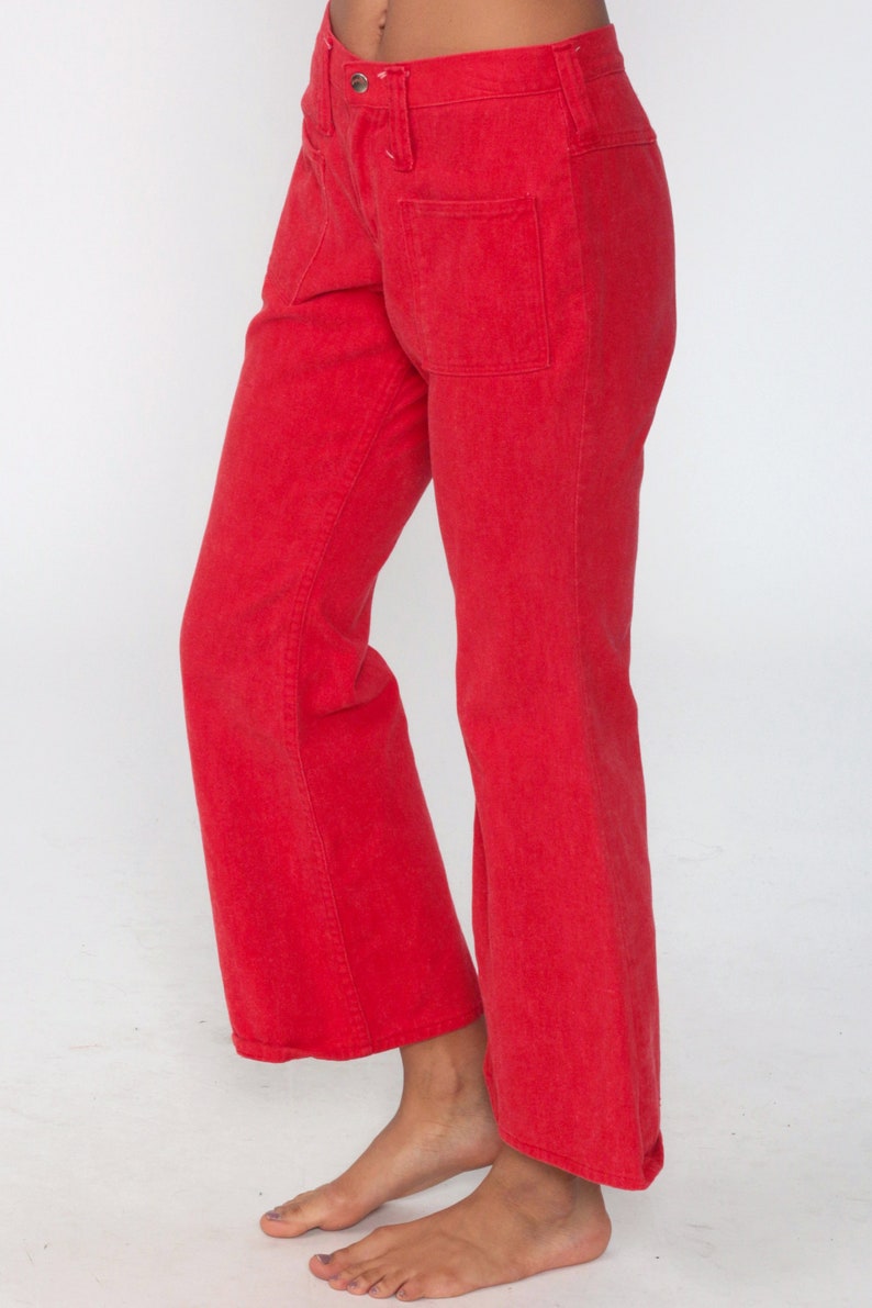 red bell bottom pants plus size