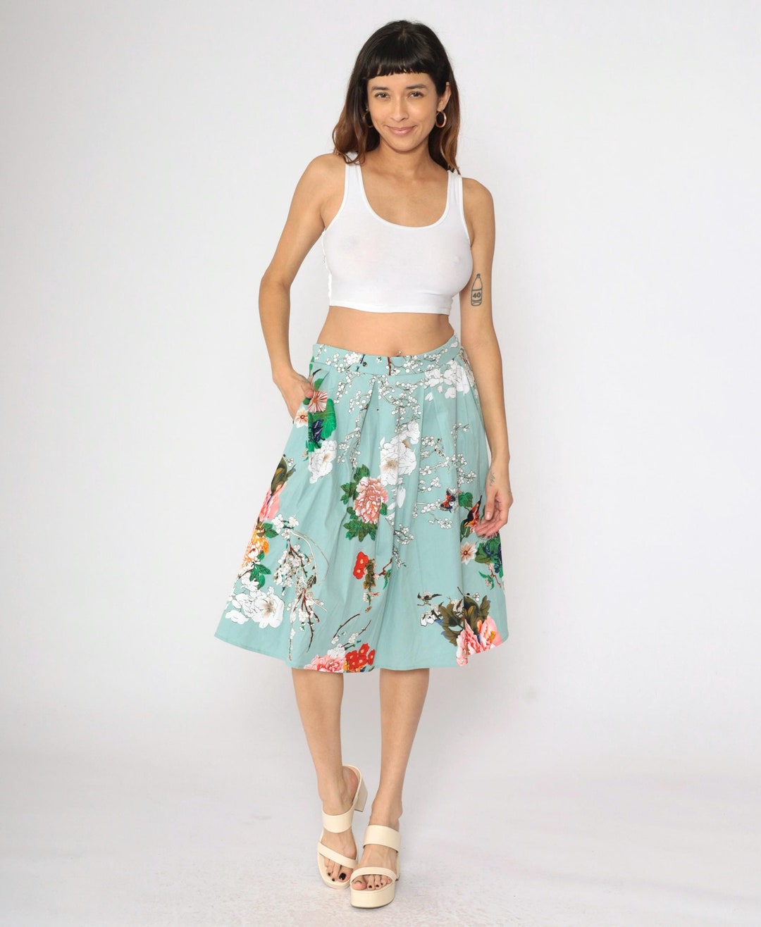 Vintage 90’s butterfly midi skirt