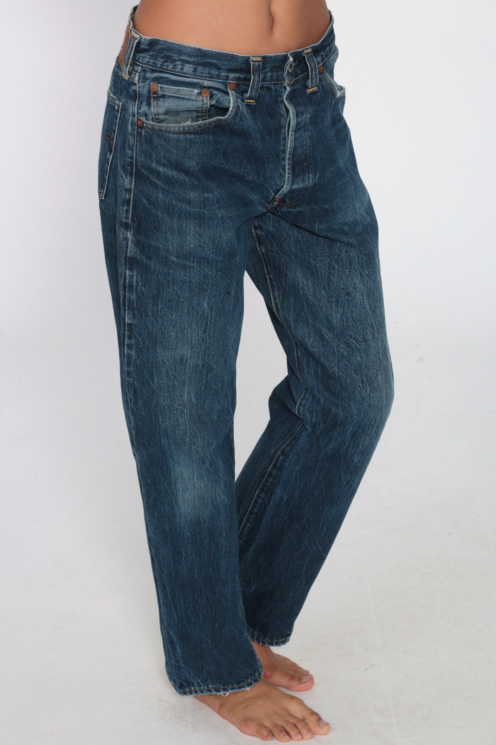 80s Levis Jeans 32 Boyfriend Jeans Distressed Denim Pants 1980s Blue ...