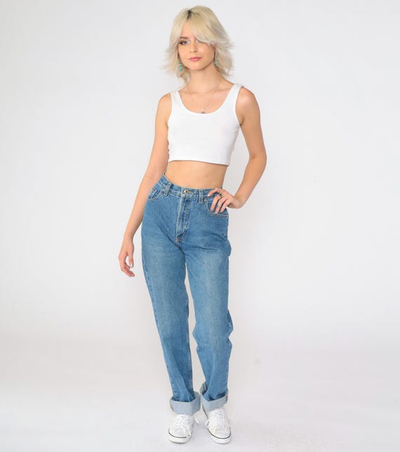 90s Rockies Jeans Blue Western Denim Rodeo High Waisted Pants Straight Leg Rocky Mountain Vintage 1990s Extra Small xs XL Long