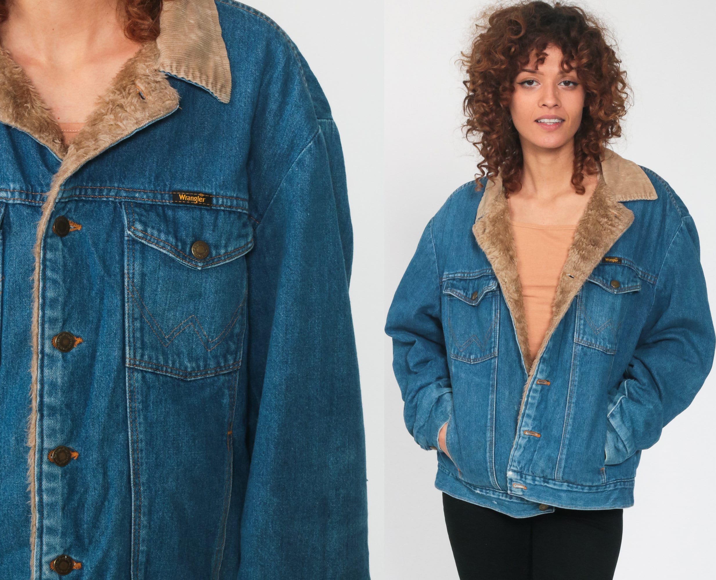 wrangler jean jacket corduroy collar