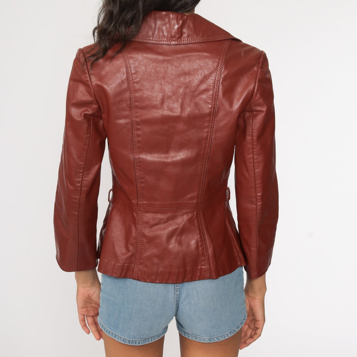 Brown Leather Jacket Leather Blazer 70s Bohemian Boho Hippie - Etsy