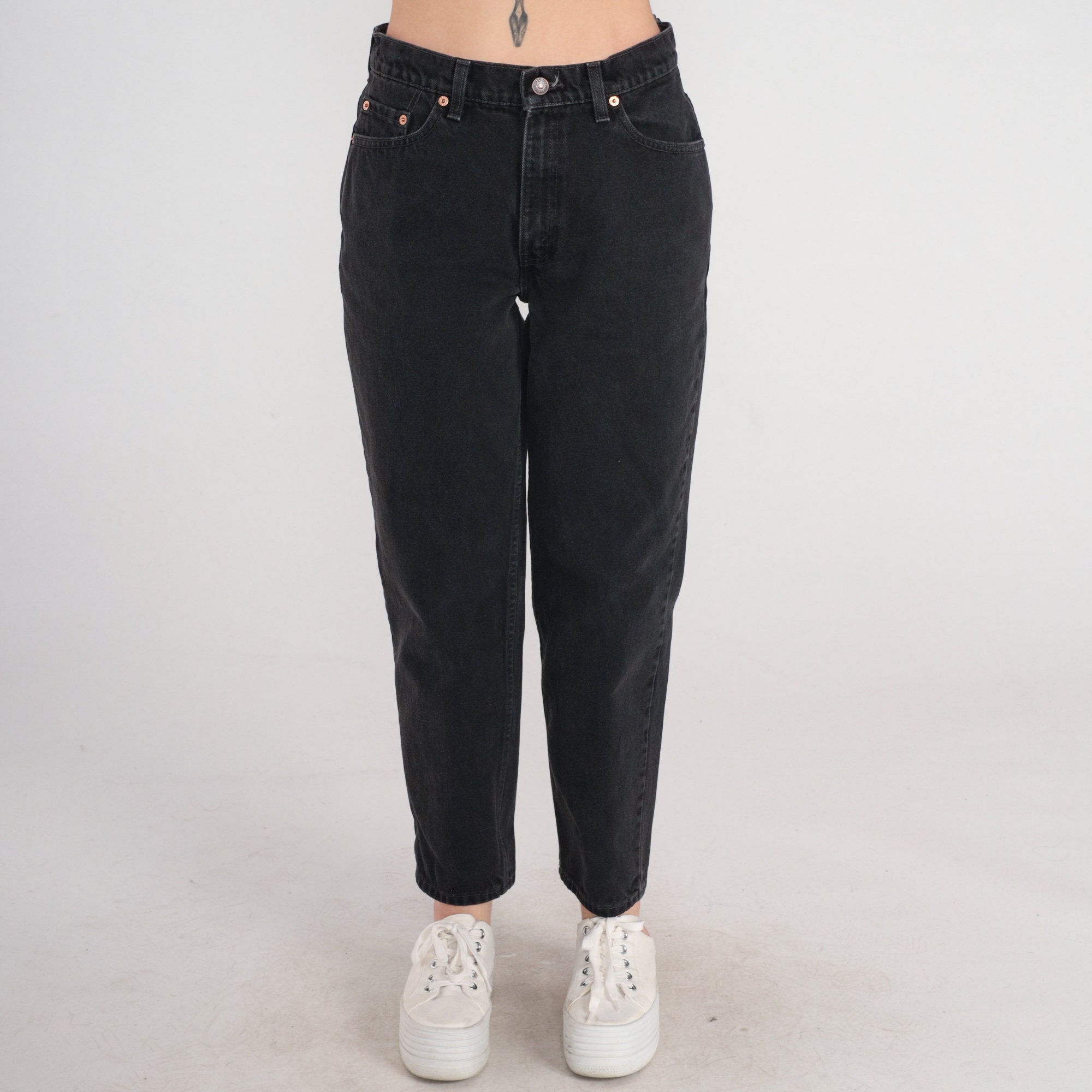 Black Levi Jeans 90s Levis Mom Jeans High Waisted Rise Denim Black Levi Jeans 90s Levis Mom Jeans High Waisted Rise Denim
