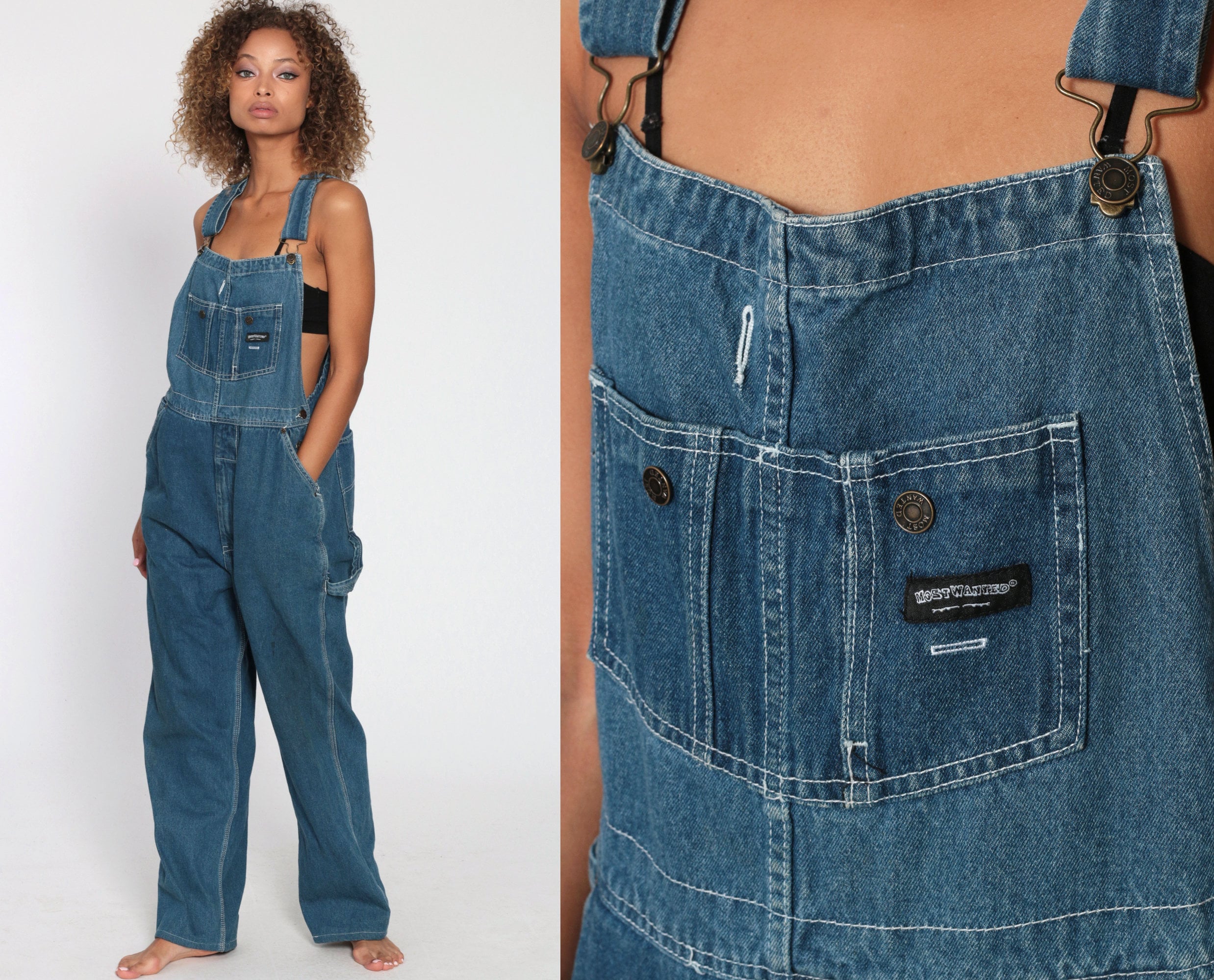 90s Denim Overalls - Blue