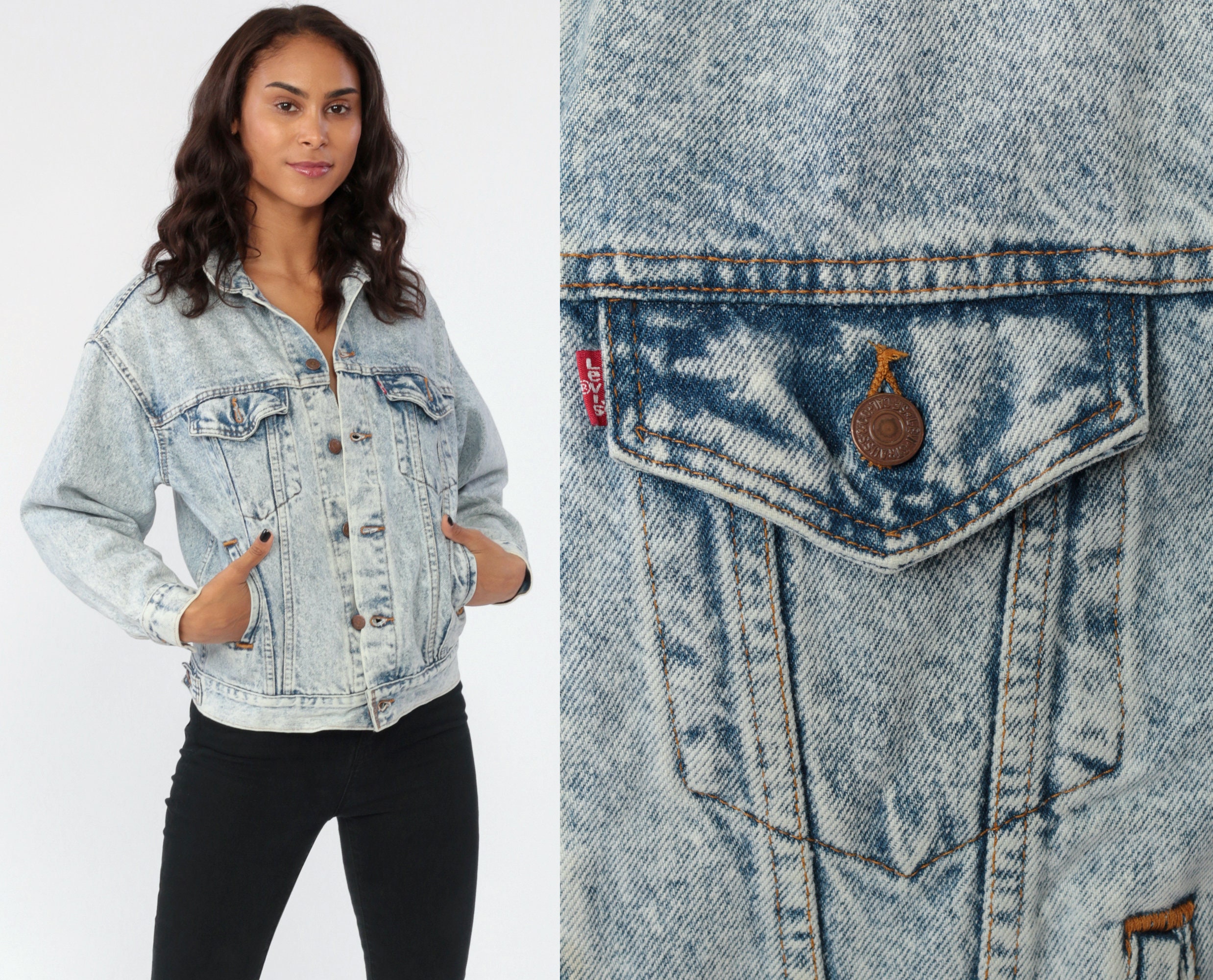 levis acid wash denim jacket