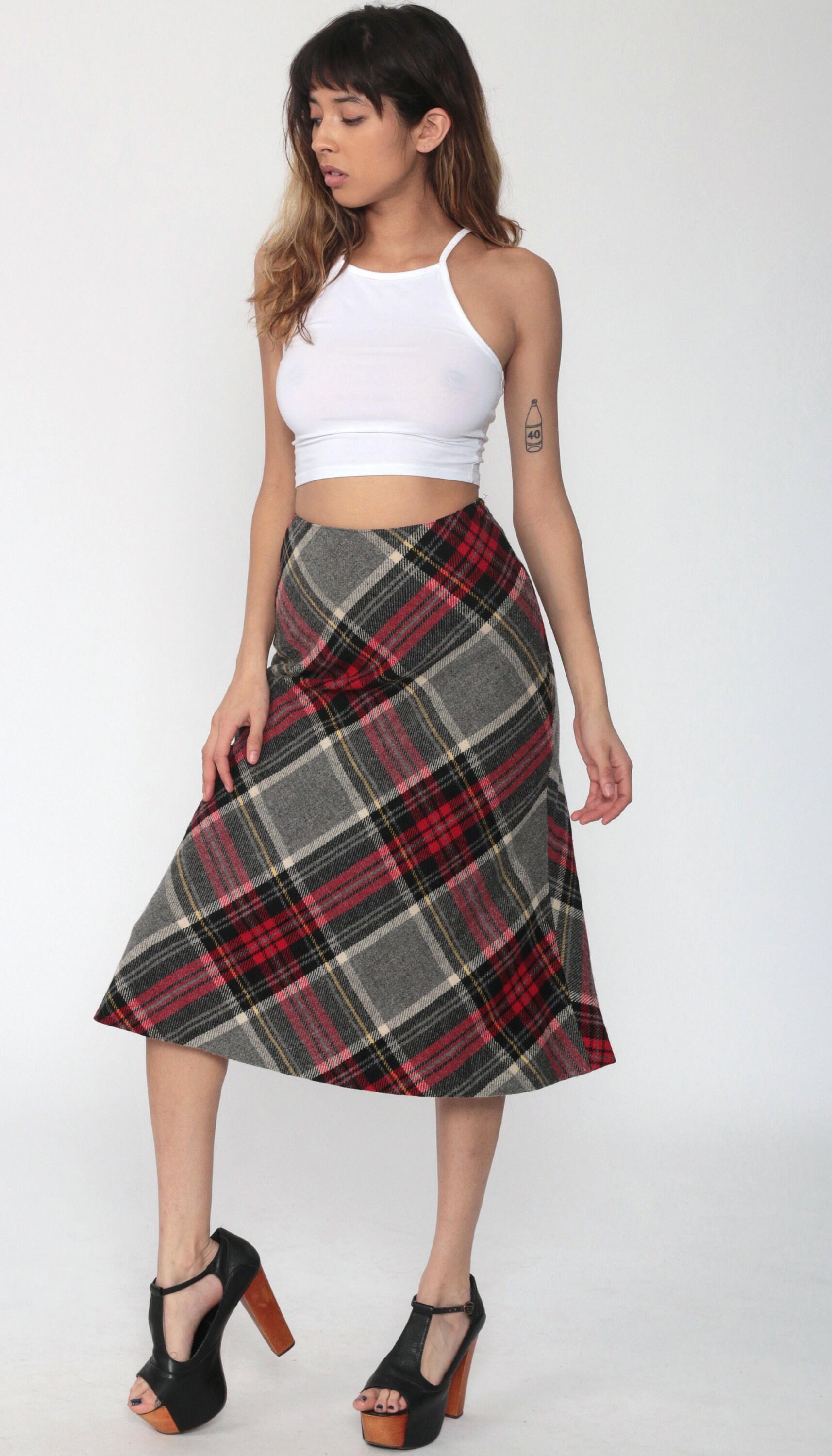 tartan skirt material