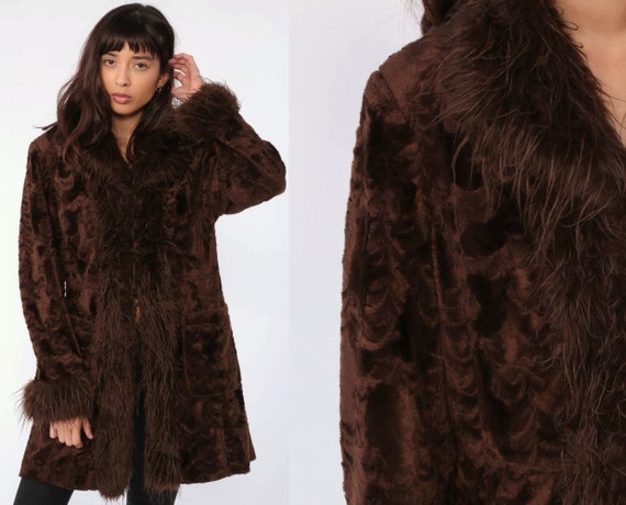 Faux Fur Coat Dark Brown Fake Fur Jacket Vegan Vintage 70s 80s Bohemian Jacket Boho Furry Glam Rock Fuzzy Bohemian Winter Medium Faux Fur Coat Dark Brown Fake Fur Jacket Vegan Vintage 70s 80s Bohemian Jacket Boho Furry Glam Rock Fuzzy Bohemian Winter Medium