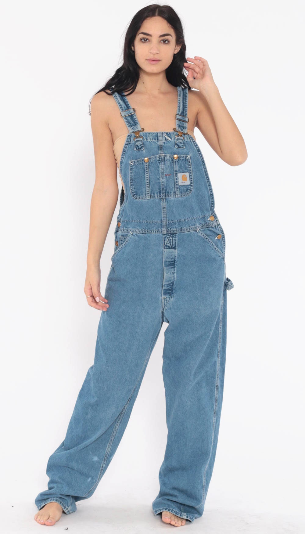 Carhartt Overalls Small Dungarees Bib Jean Overalls Denim Pants GRUNGE ...