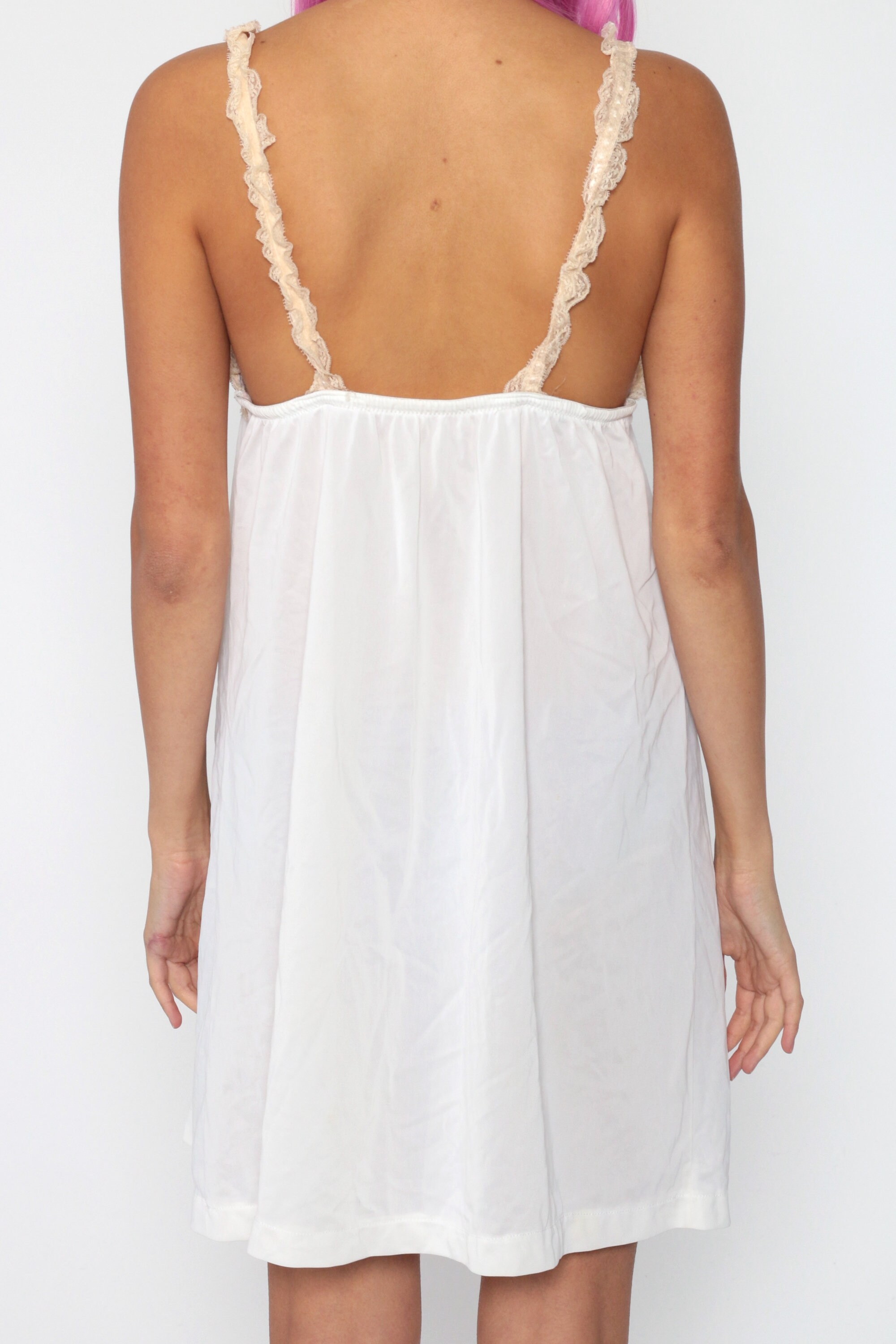 [17% OFF] 2021 Lace Plus Size Ruffles Long Slip Babydoll In WHITE | DressLily