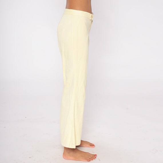 Pale Yellow Bell Bottoms 70s Flare Pants Hippie B… - image 5