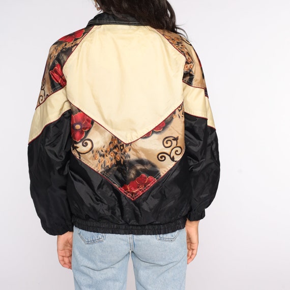 Floral Windbreaker Jacket 90s Color Block Jacket … - image 6