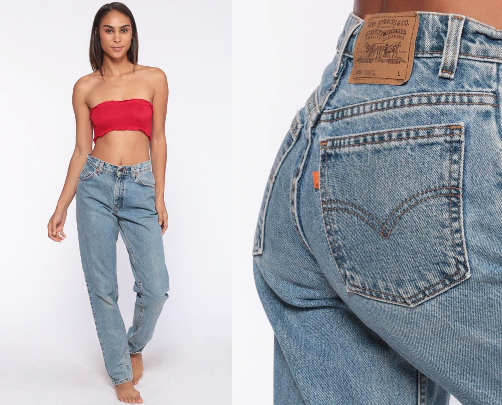 Relaxed Levis Jeans 26 -- 950 Mom Jeans High Waist Levi Jeans 80s Jeans  Denim Tapered Pants Vintage 90s Blue Denim Levi Strauss Small 4