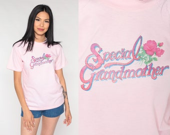 Vintage Special Grandmother Shirt 80s 90s Baby Pink Grandma TShirt Retro Tee Graphic Tshirt Vintage 1990s Pastel Floral T Shirt Small S
