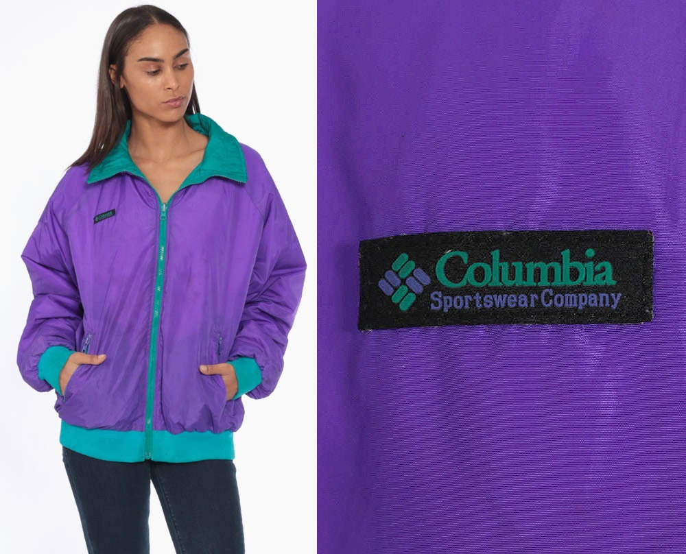 teal and purple jacket
