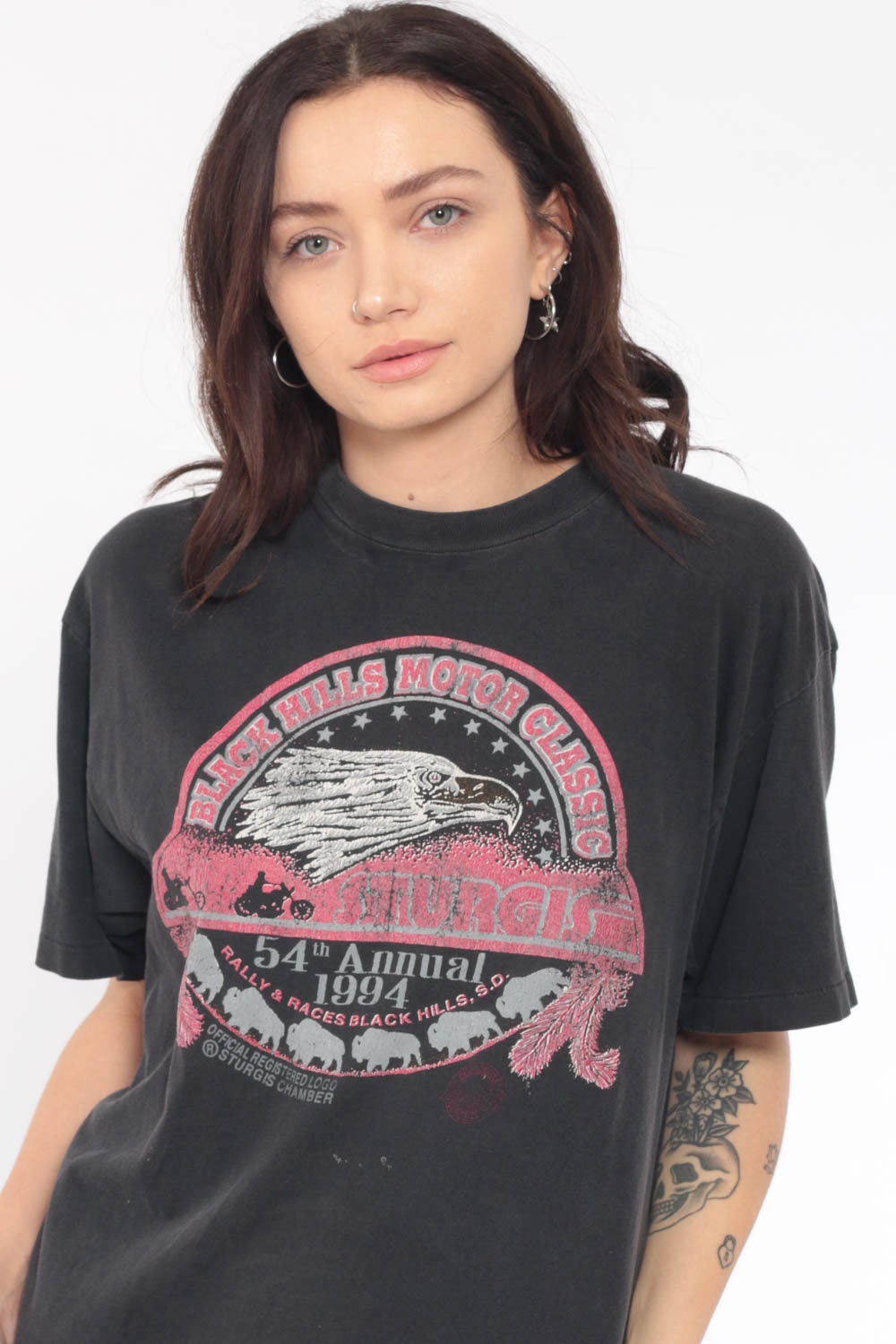 1994 Sturgis Shirt Biker T Shirt Motorcycle Shirt 90s Black Hills Motor ...