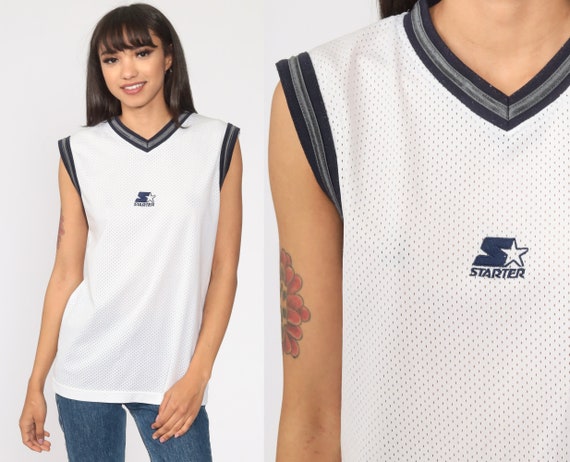 90s Starter Jersey Shirt 90s MESH Tank Top Sports… - image 1