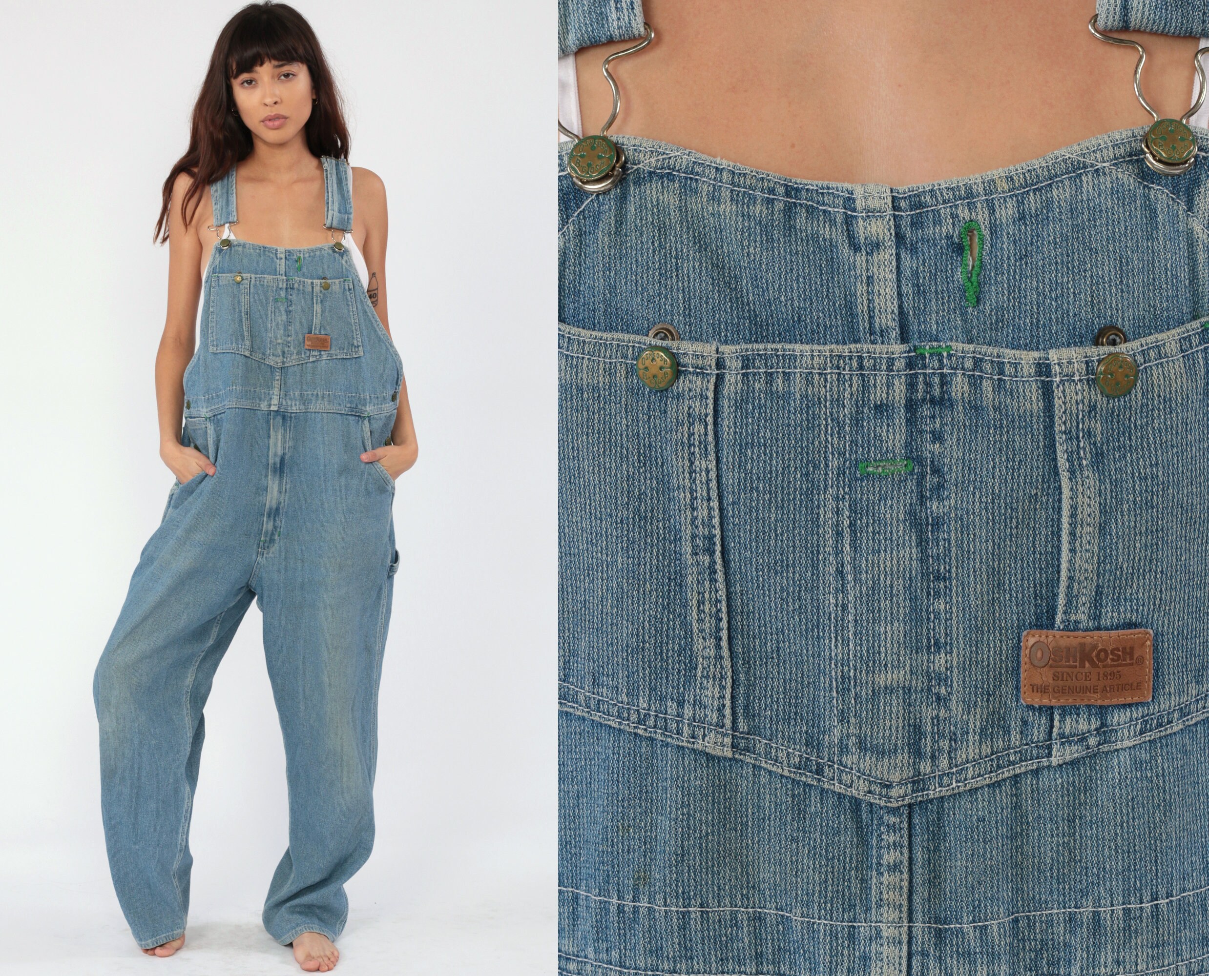 oshkosh striped overalls mens