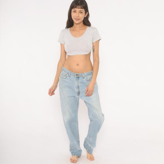 Levi's 505 Light Wash Jeans 2000s Faded Denim Straight Leg Relaxed Fit Cotton Five Pocket Stonewash Blue Tapered Pants Vintage 36 30